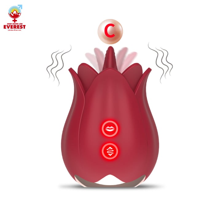 Trứng rung hoa hồng rung thụt kết hợp lưỡi liếm 7 chế độ massage điểm G 6