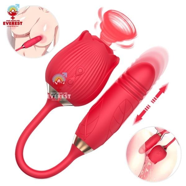 Trứng rung kết hợp đầu bú hút hoa hồng kích thích nhũ hoa và điểm G