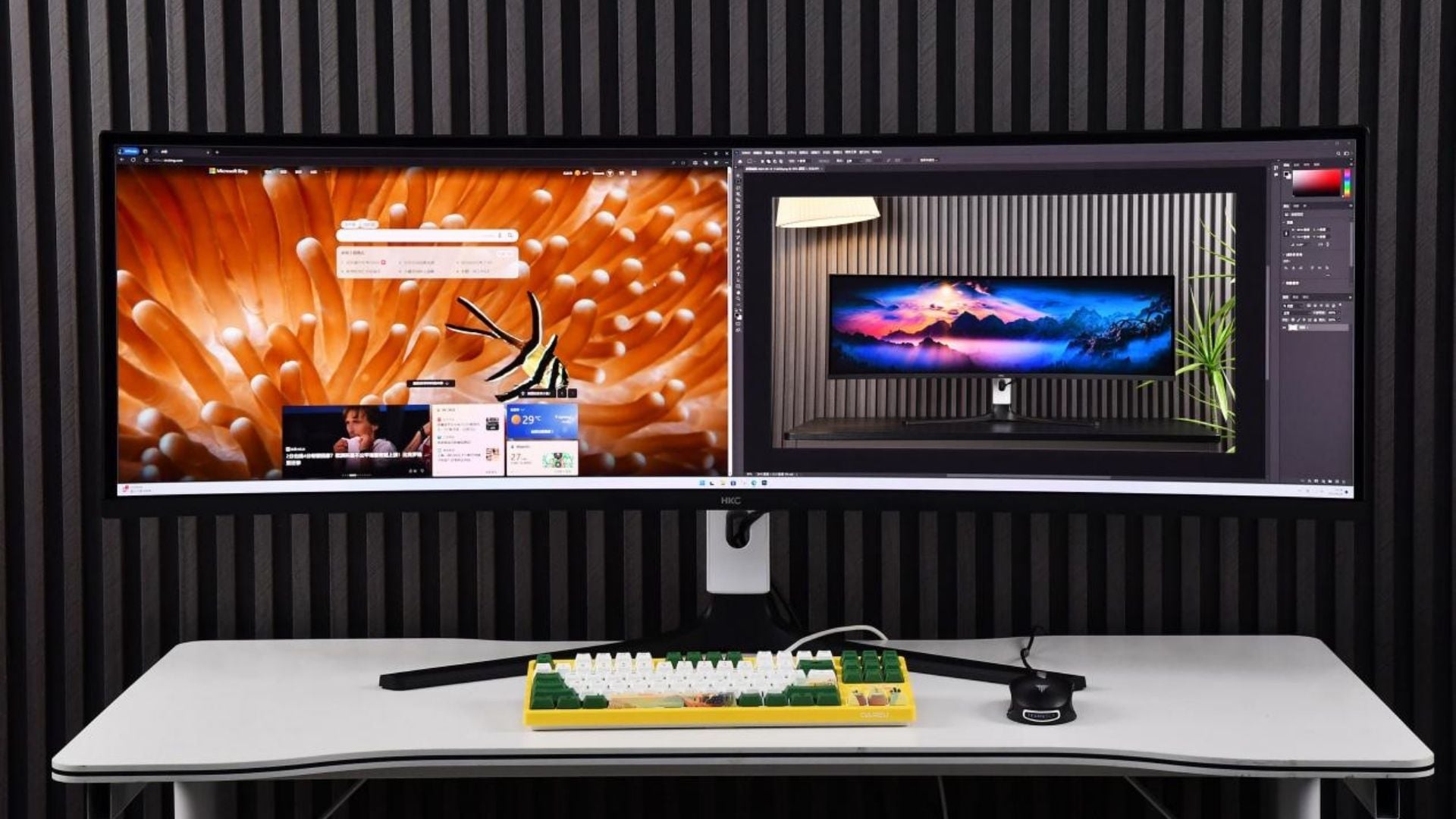 Màn hình gaming HKC GS49UK – Chia màn hình thông minh