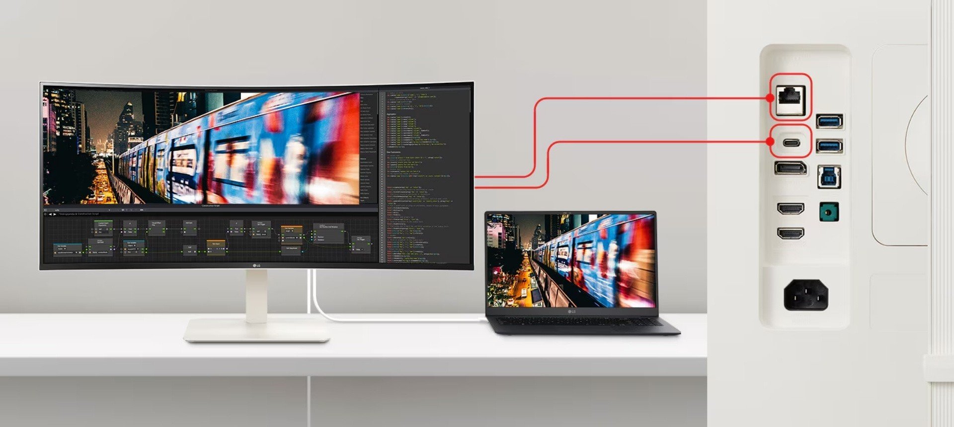 Màn hình LG 38WR85QC-W – Kết nối toàn diện