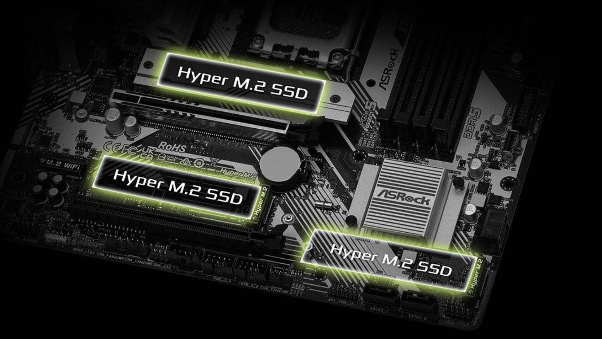 Tốc độ lưu trữ vượt trội với 3 khe Hyper M.2 PCIe Gen4 x4