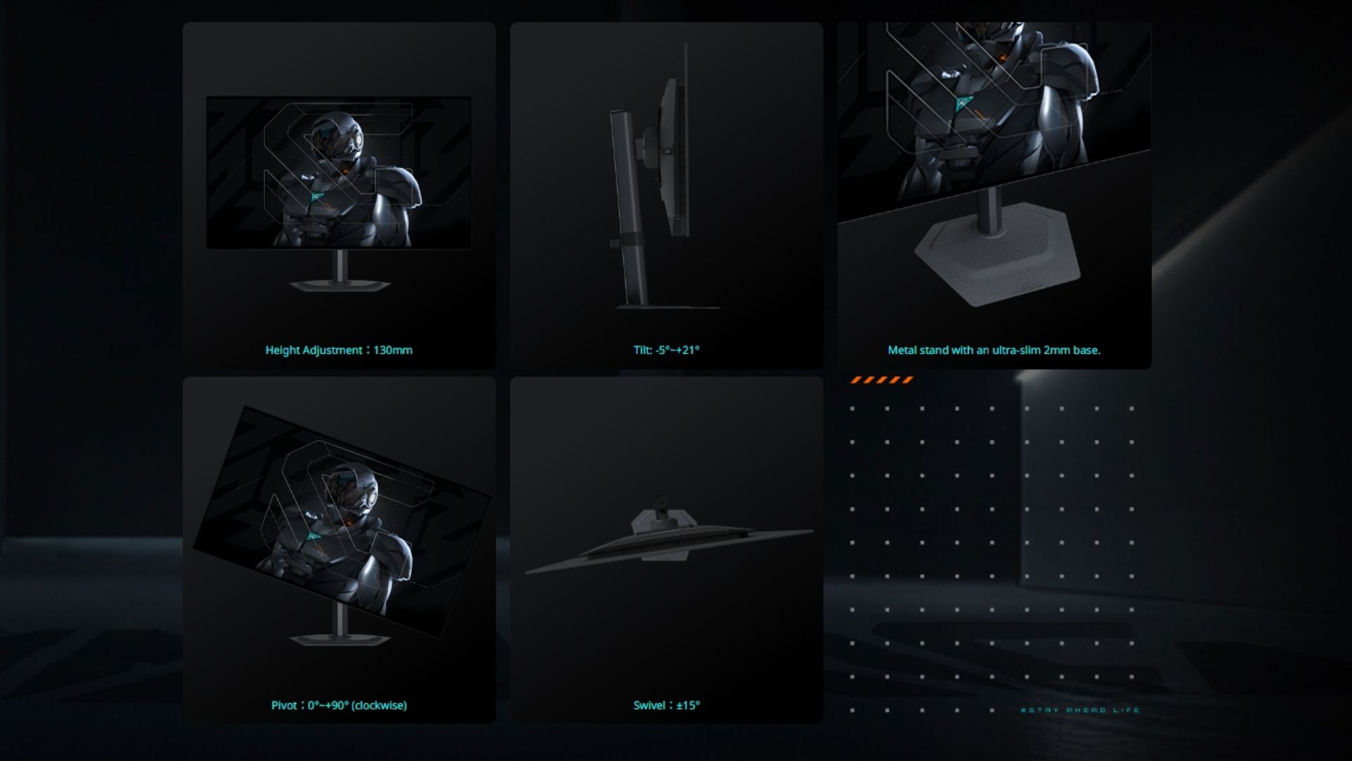 Màn hình Gigabyte MO27Q28G - Chân đế công thái học và thiết kế linh hoạt