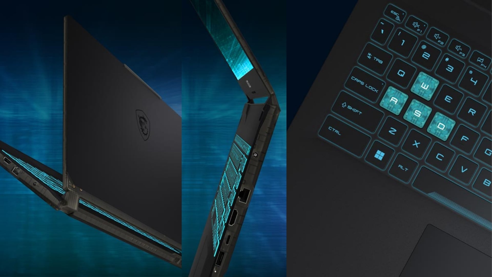 Laptop Gaming MSI Cyborg 15 A13UC-2088VN - Bàn phím đèn nền xanh