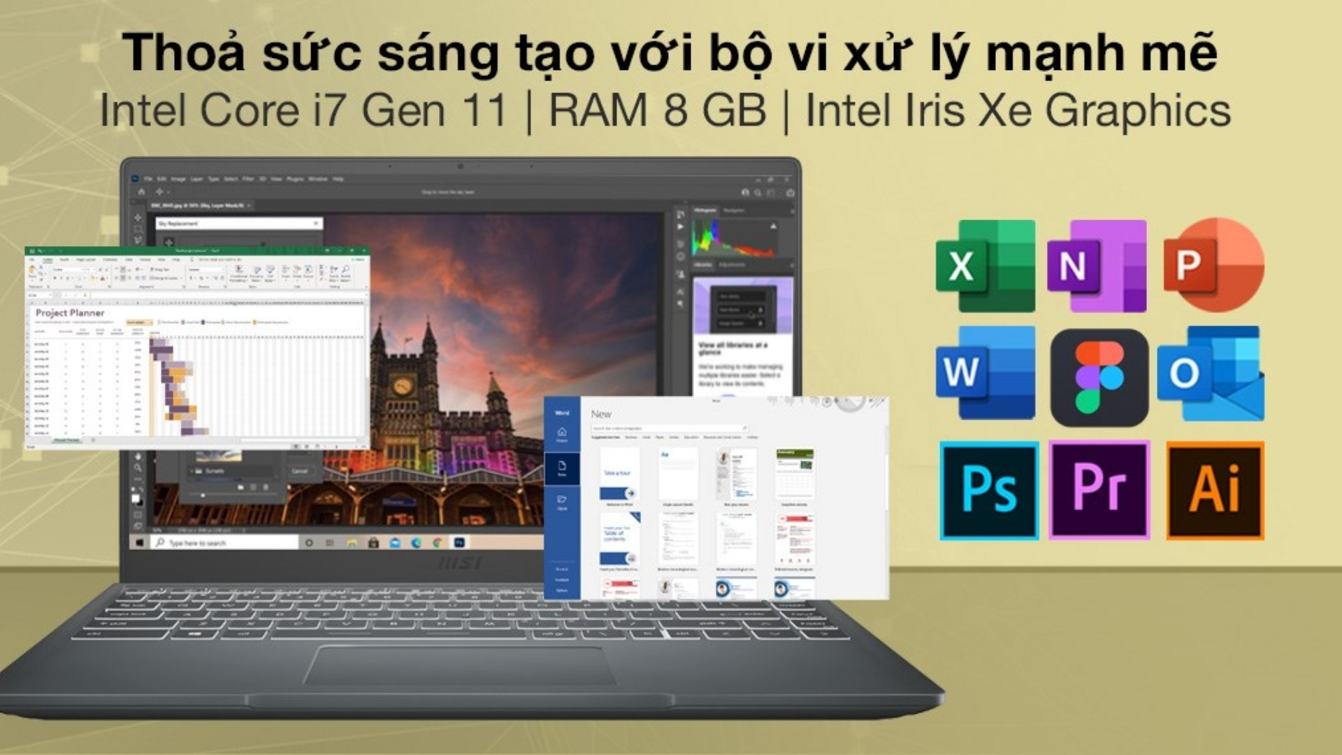 Laptop Văn Phòng MSI Modern 14 B11MOU-847VN – Đáp ứng mượt mà công việc
