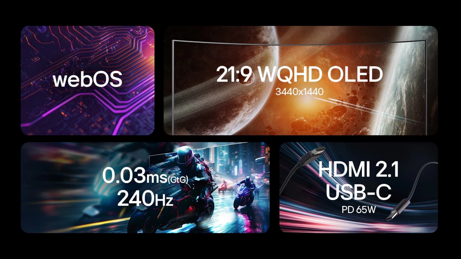 Màn hình Thông Minh LG UltraGear 34GX90SA-W – Siêu phẩm OLED cong 34 inch, tốc độ 240Hz, trải nghiệm chơi game và giải trí toàn diện