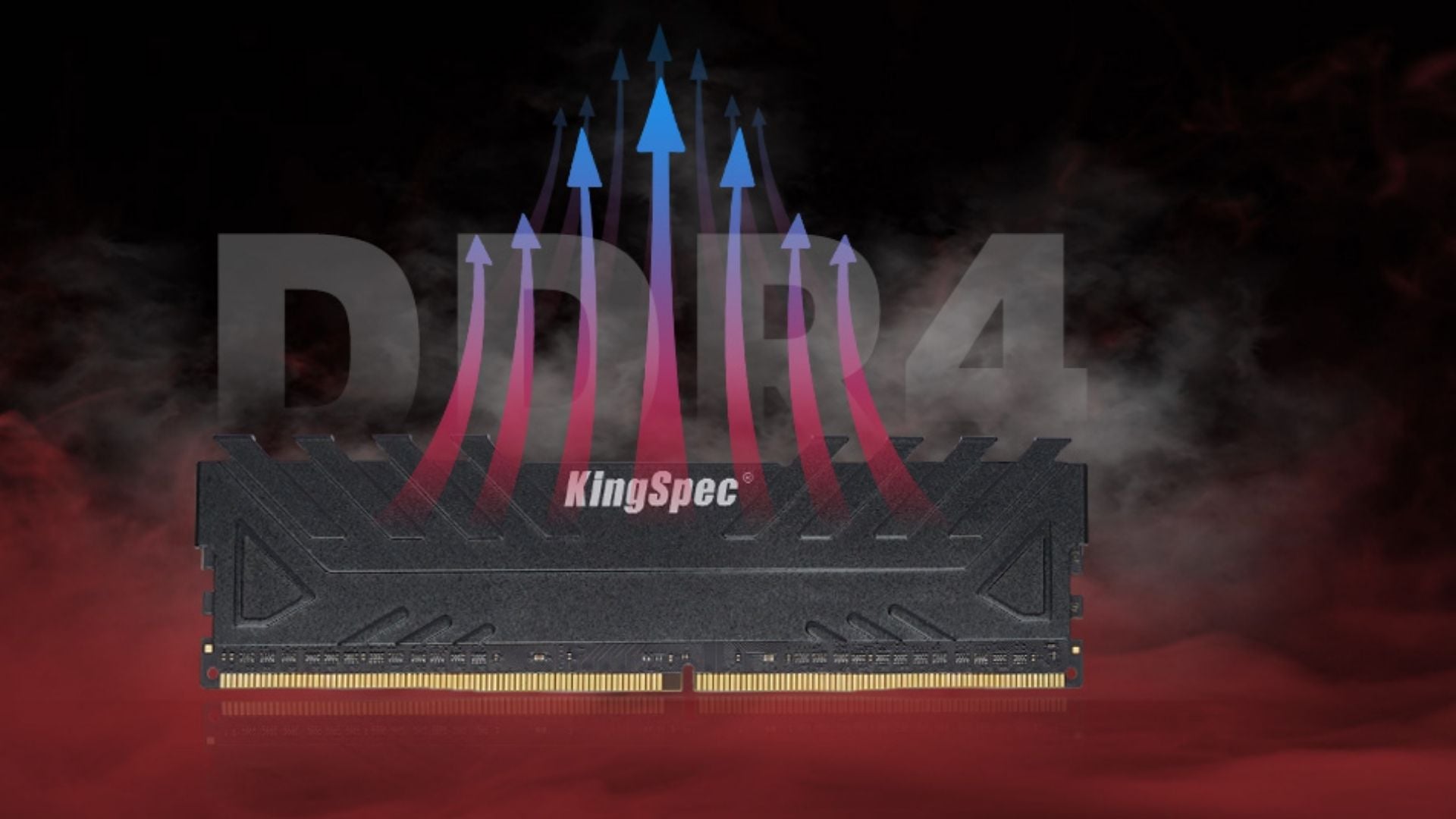 RAM KingSpec Heatsink Black 16GB DDR4 3200MHz – Thiết kế tản nhiệt kim loại