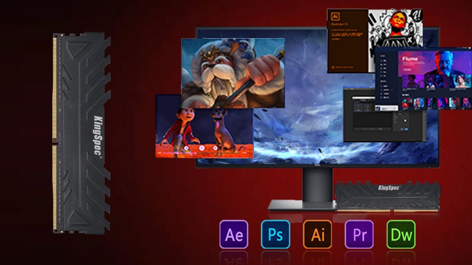 RAM KingSpec Heatsink Black 16GB DDR4 3200MHz – Hiệu năng mạnh mẽ