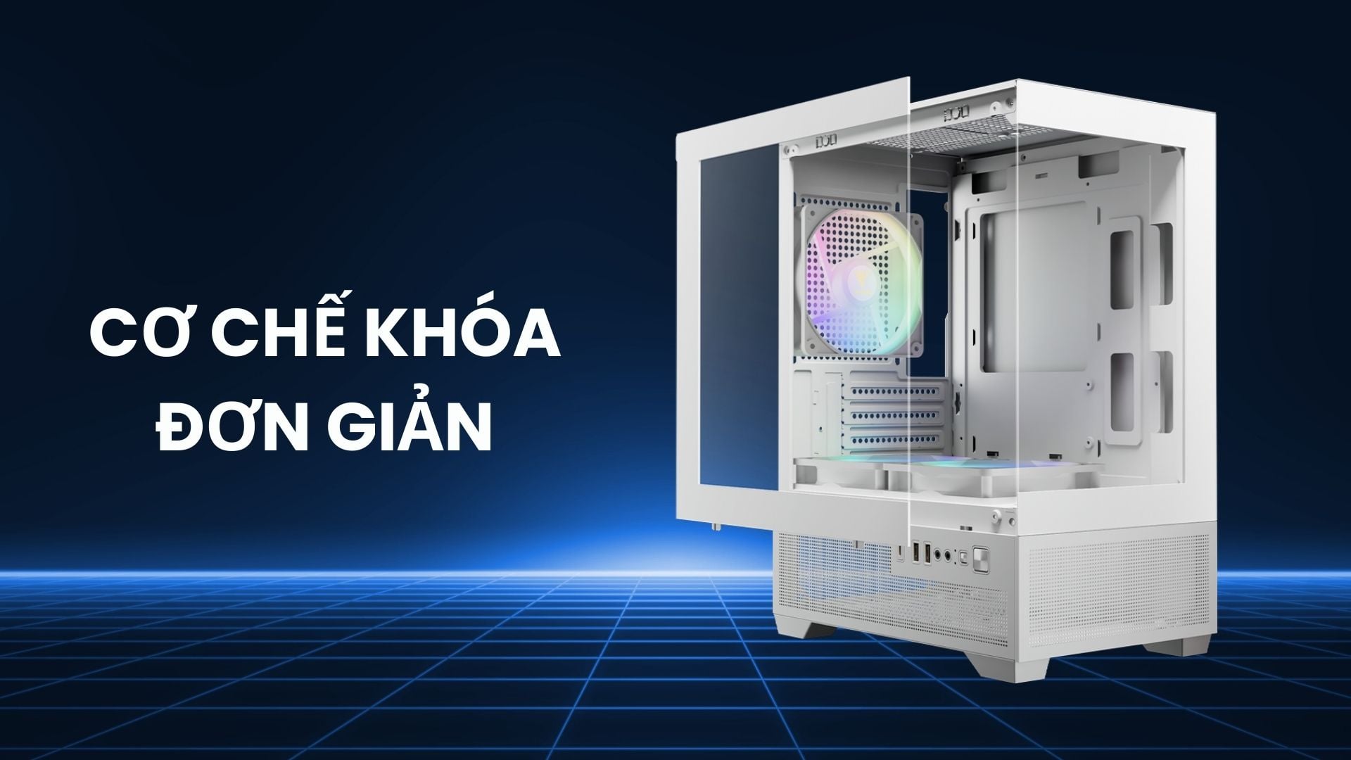 Thùng Máy Gamdias Aura GC9M Elite ARGB M-ATX White – Cơ chế tháo lắp không cần dụng cụ