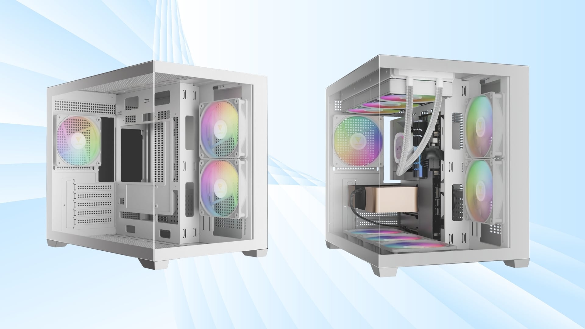 Thùng máy Gamdias GC10M V2 ARGB M-ATX (Kèm Sẵn 3F ARGB) Trắng