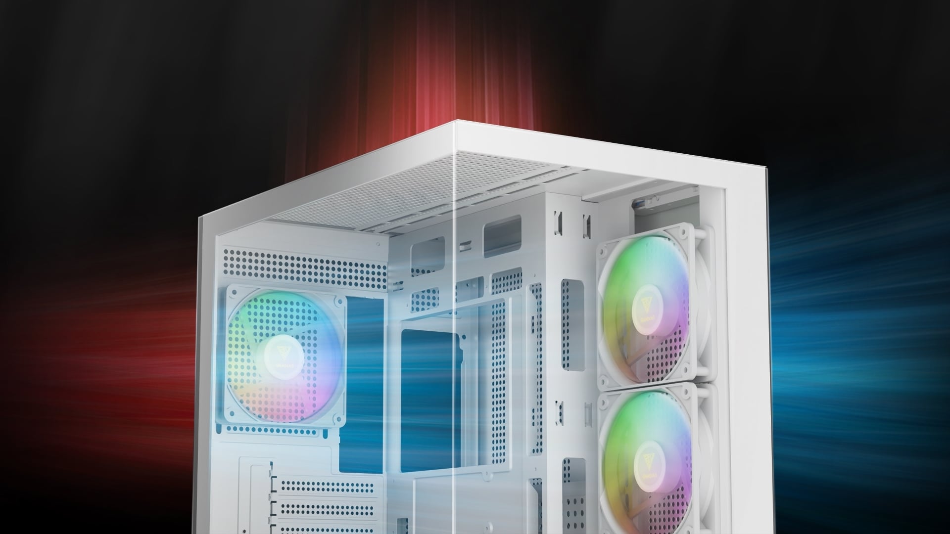 Thùng máy Gamdias GC10M V2 ARGB M-ATX (Kèm Sẵn 3F ARGB) Trắng -Hệ thống làm mát tối ưu với 3 quạt ARGB tích hợp sẵn