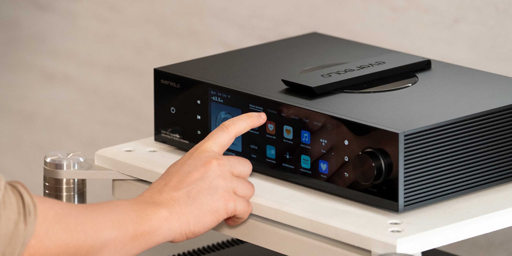Giao diện màn hình lớn Eversolo DMP-A8 Master Edition Gen 2