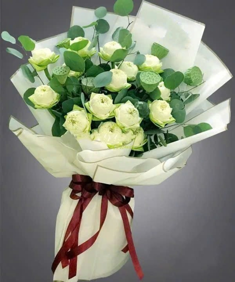 Mẫu sen trắng đẹp, thanh tao để tặng mẹ dịp 8/3