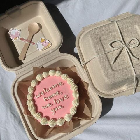 Hộp Bã Mía Đựng Bánh Bento Cake - Giải Pháp Bao Bì Đẹp Và Thân Thiện Môi Trường