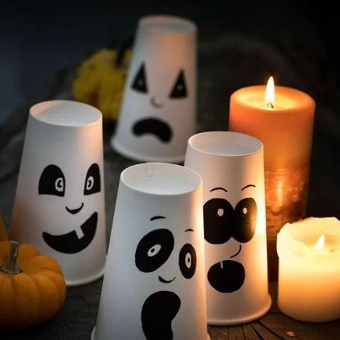 Ý Tưởng Trang Trí Cốc Giấy Halloween Đơn Giản Tại Nhà