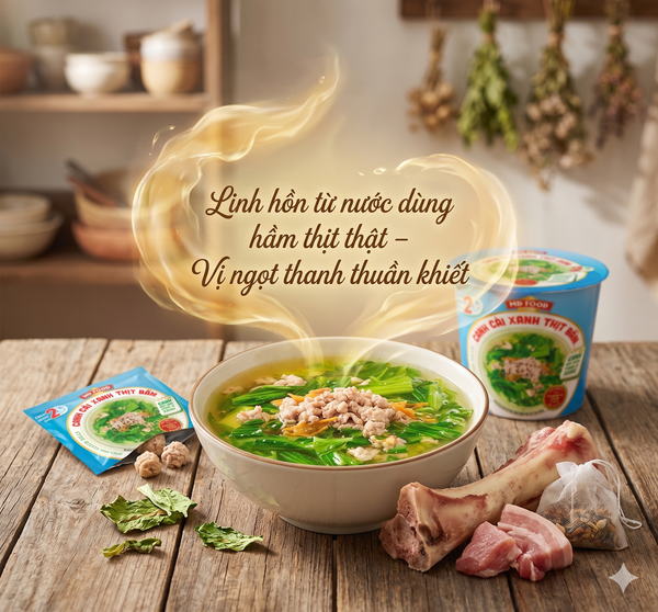 Vị ngọt thanh thuần của canh cải xanh thịt bằm