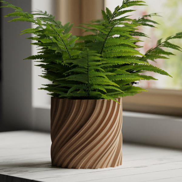 10 Mẫu Chậu Cây Decor Nội Thất Được In 3D Nhiều Nhất 2026 Chậu cây in 3D sóng xoắn nghệ thuật Wavy Twisted Planter MakerWorld
