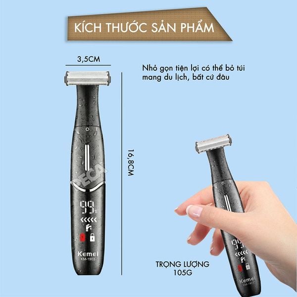 Máy cạo lông toàn thân KM-1903 chống nước