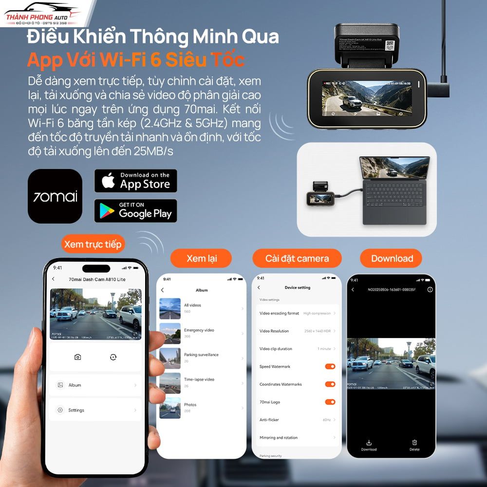 camera hành trình 70mai a810 lite