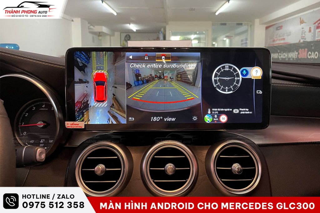 lắp màn hình android cho xe mercedes glc300