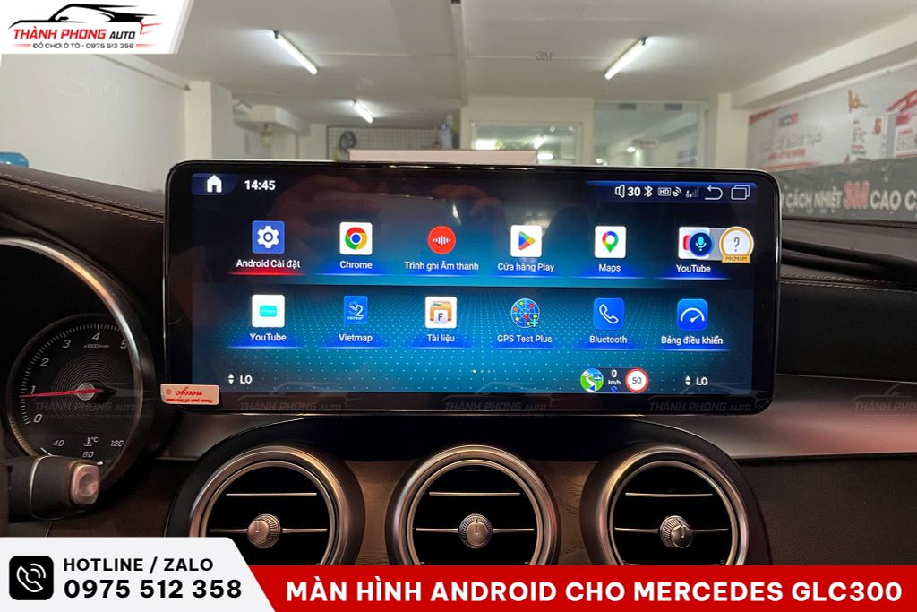 lắp màn hình android cho xe mercedes glc300