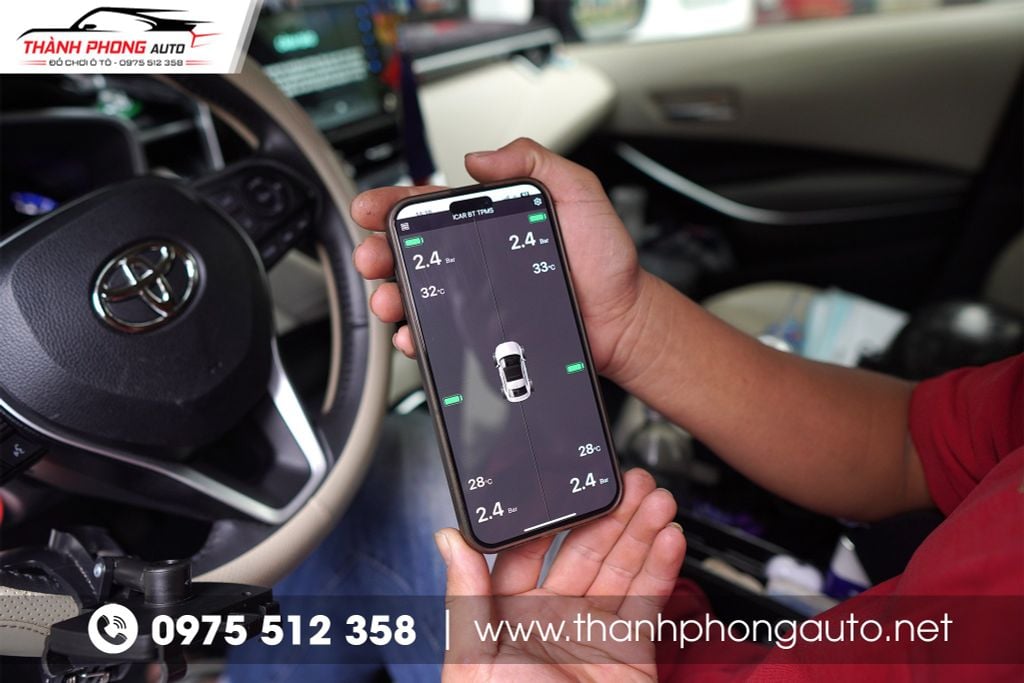 lắp cảm biến áp suất lốp cho toyota altis