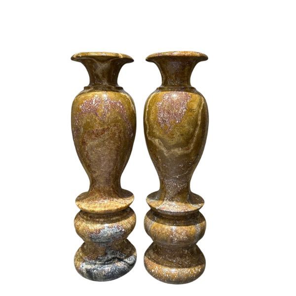 Cặp Lục Bình Vân Thổ Cẩm Phú Quý Ngọc Onyx