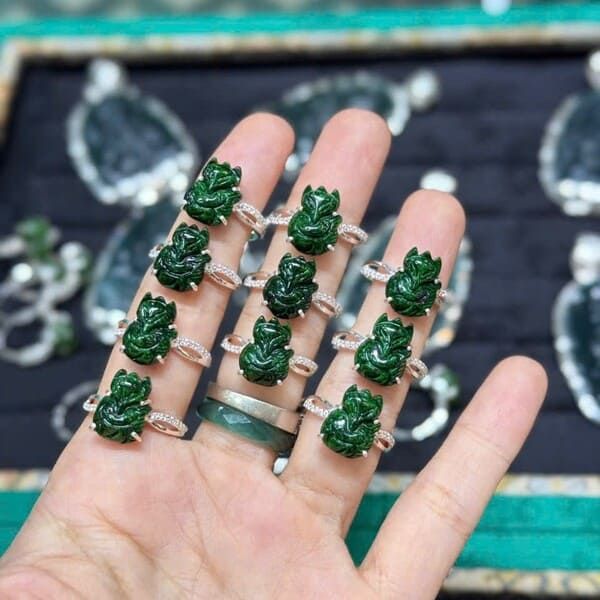 Nhẫn Hồ Ly Sơn Thủy Bọc Bạc