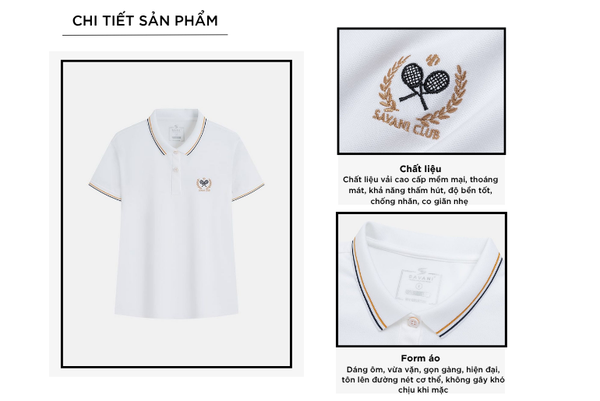 Áo polo nữ ngực in