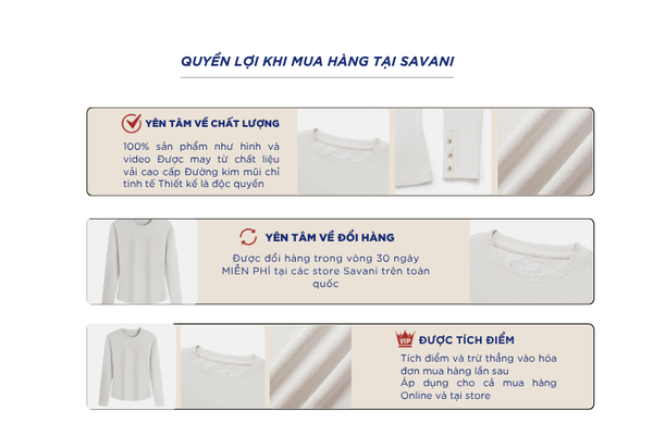 Áo thun dài tay cổ tròn nữ đính cúc ở cửa tay