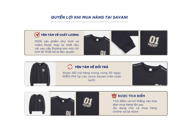 Áo nỉ cổ tròn bé trai