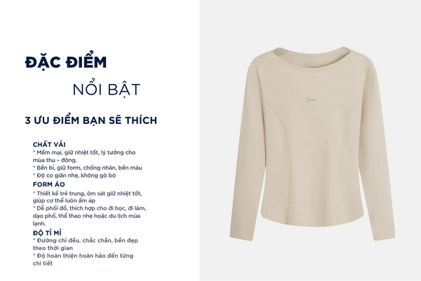 Áo thun dài tay cổ tròn nữ ngực in