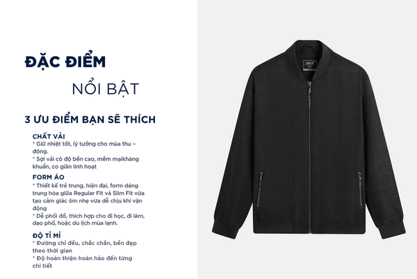 Áo khoác dệt kim nam cổ bomber pack cao su ngực
