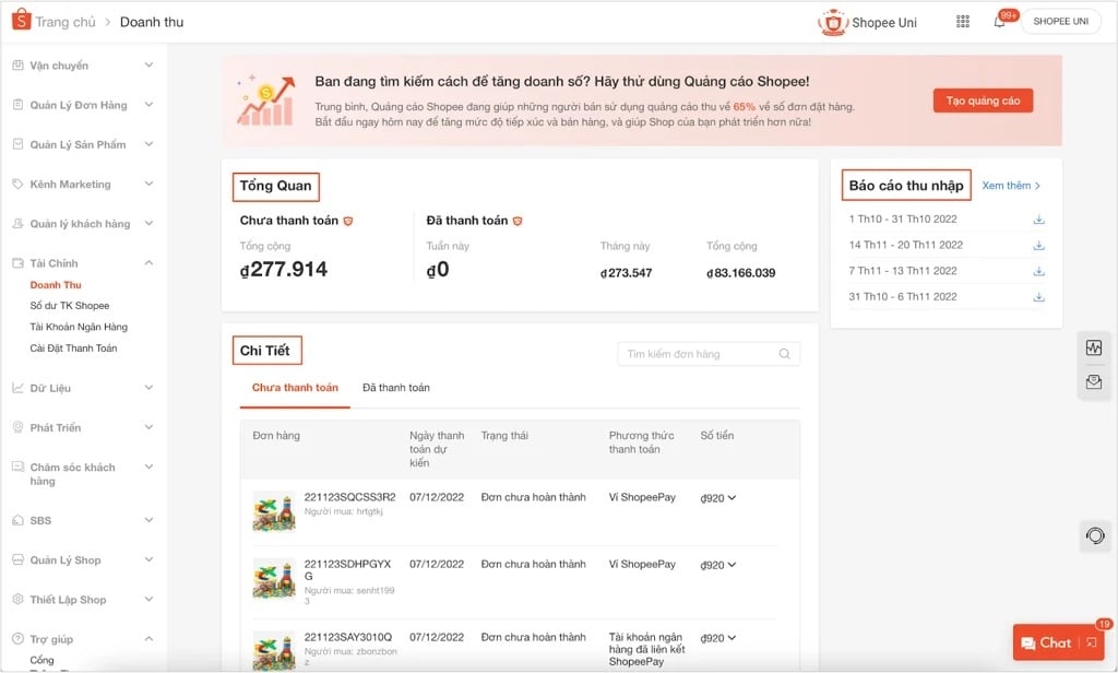 Hướng dẫn tra cứu các loại phí Shopee chi tiết