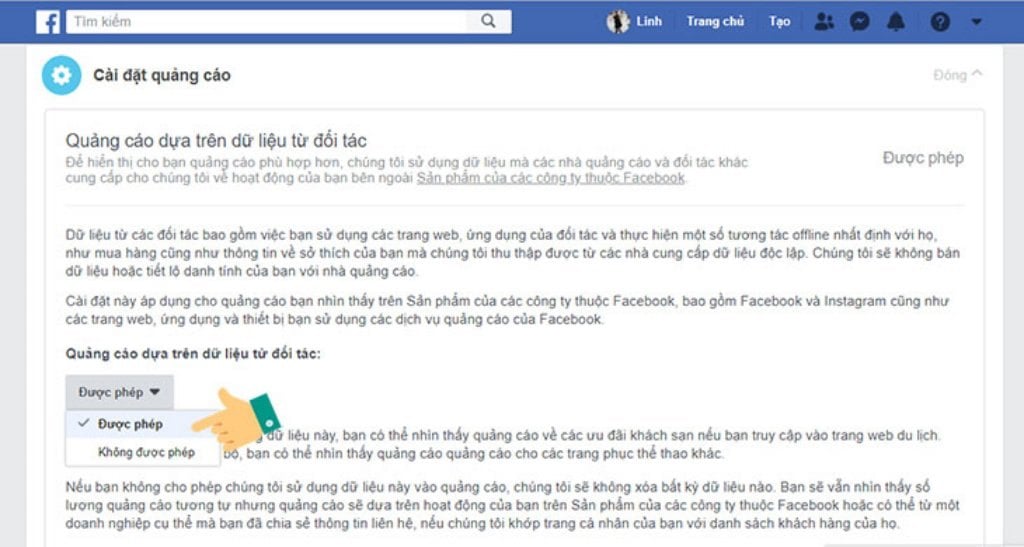 Tắt tính năng chia sẻ hoạt động bên ngoài ứng dụng Facebook