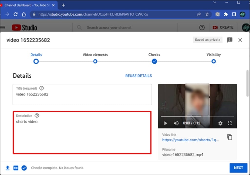 Điền thông tin là bước quan trọng trong cách đăng video shorts trên Youtube