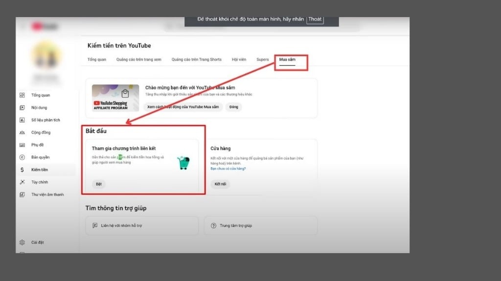 Đăng ký Shopee Affiliate để tiến hành cách gắn link Shopee vào Youtube