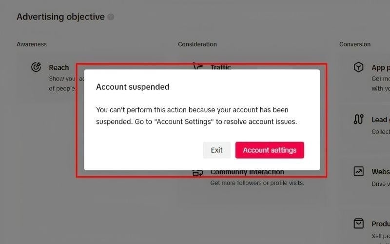 Một số lỗi đăng ký tài khoản TikTok Ads thường gặp