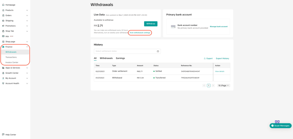 Hướng dẫn làm sao rút tiền từ TikTok Shop Balance tự động