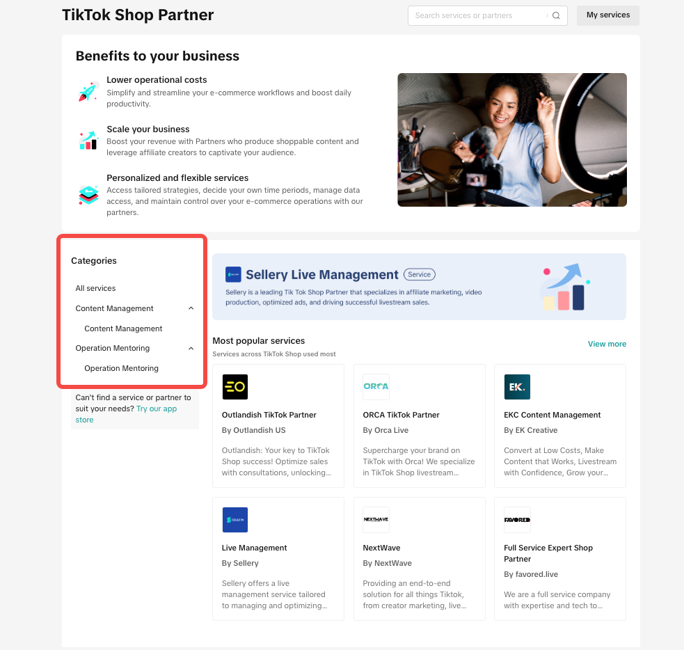 Nhà cung cấp dịch vụ TSP là một đối tác Tiktok Shop Partner phổ biến