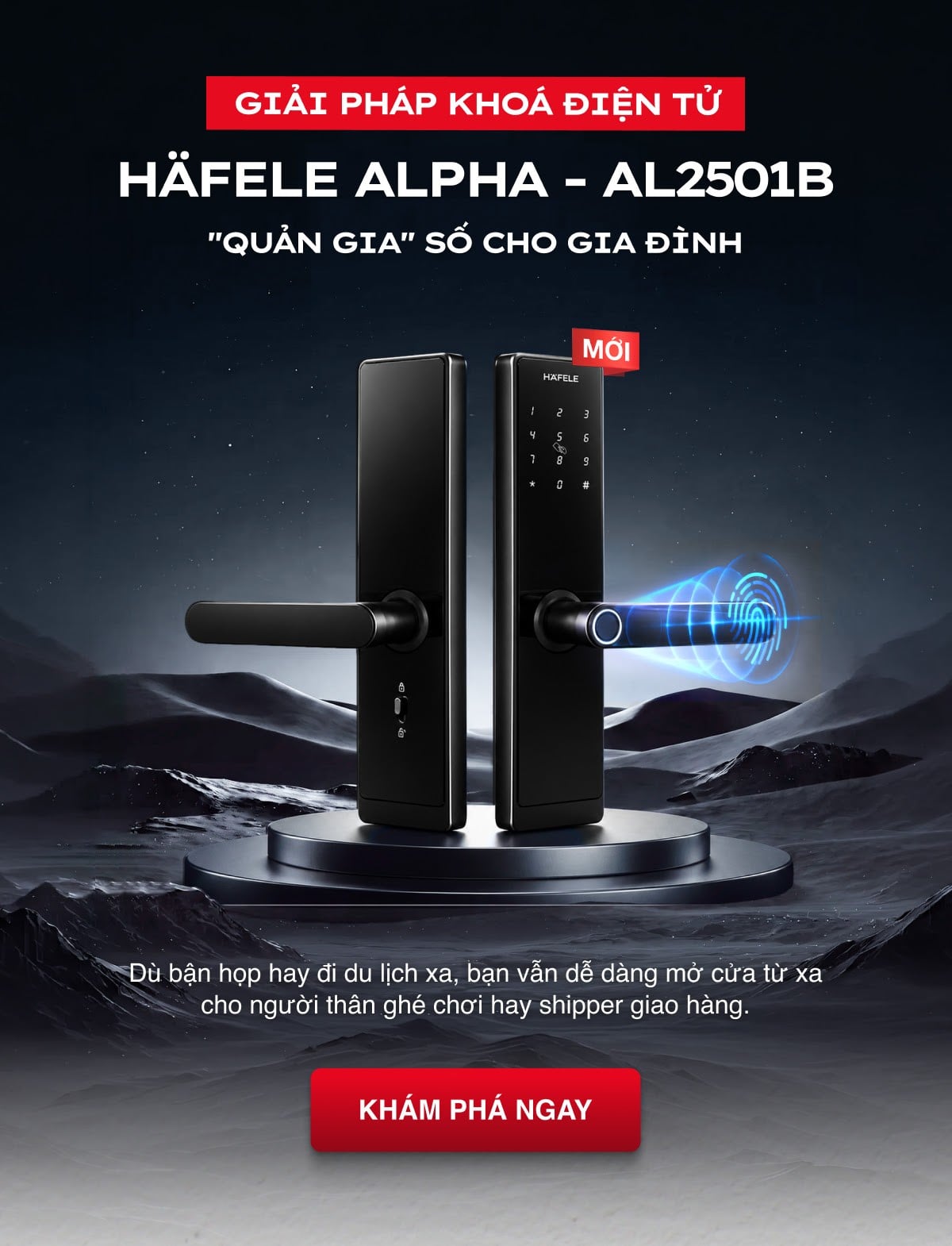 Khoá Điện Tử Hafele Alpha - AL2501B 499.21.232 Mới – Kiểm Soát Bảo Mật Từ Xa