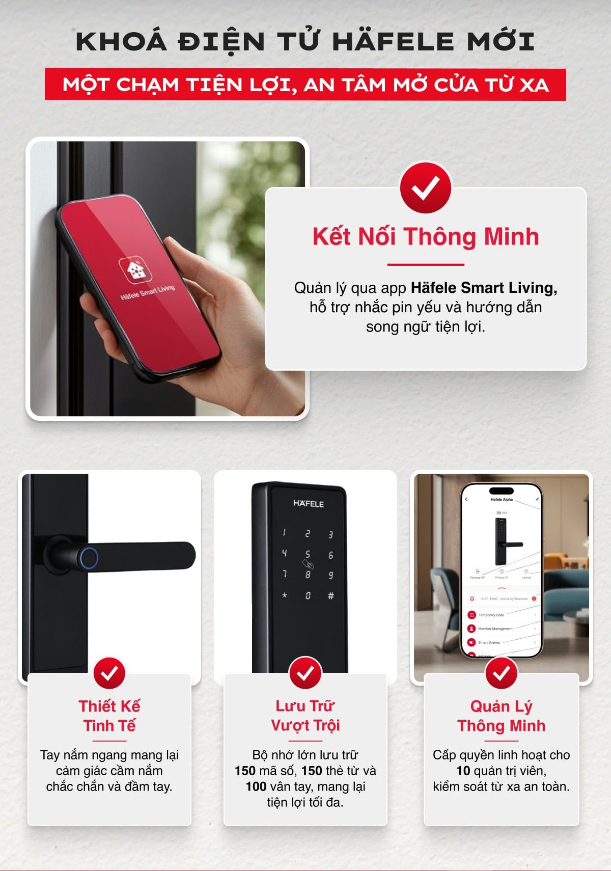 Khoá Điện Tử Hafele Alpha - AL2501B 499.21.232 Mới – Kiểm Soát Bảo Mật Từ Xa