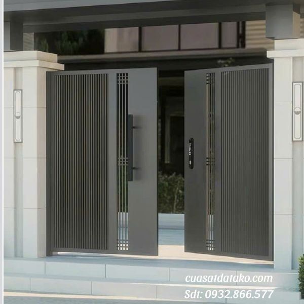 mẫu cửa cổng sắt 2 cánh đẹp hiện đại