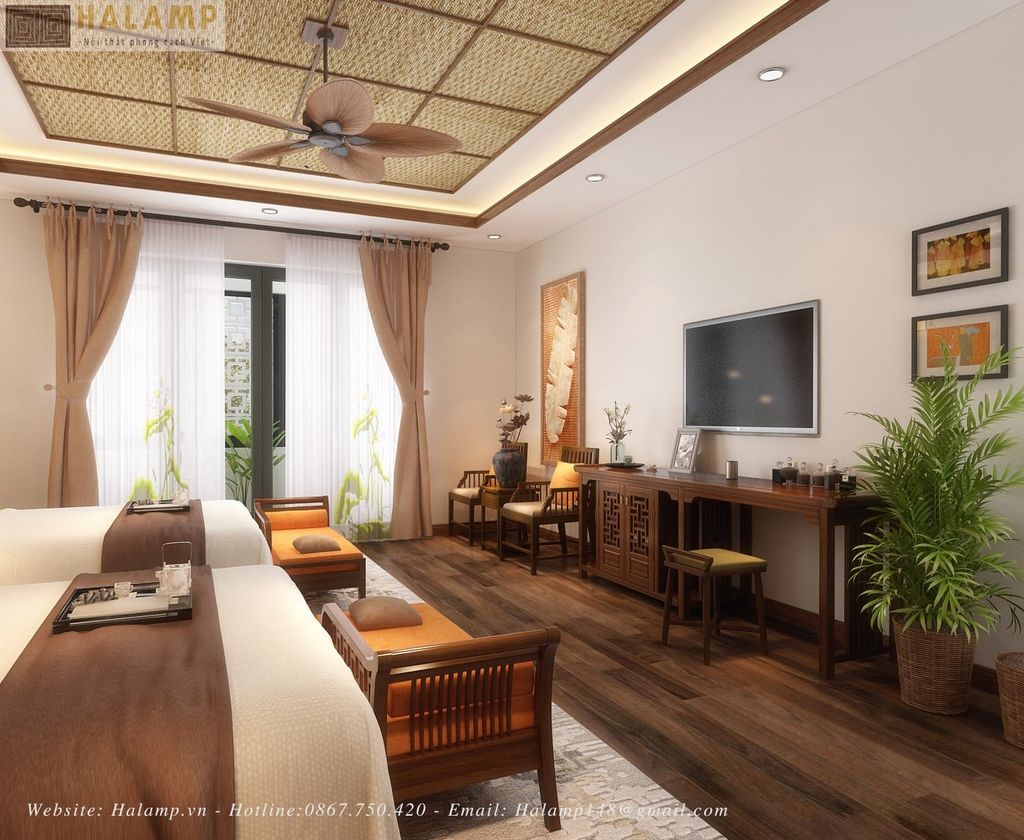 Thiết kế phòng ngủ đôi khách sạn lưu trú tầng 2 và 3
