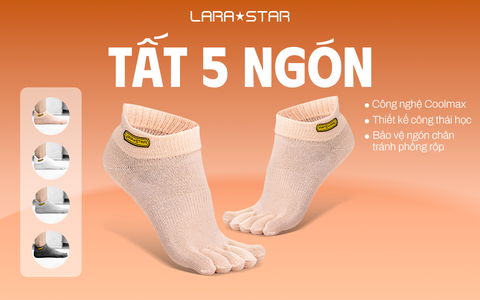 TẤT THỂ THAO 5 NGÓN LARA STAR LS0028