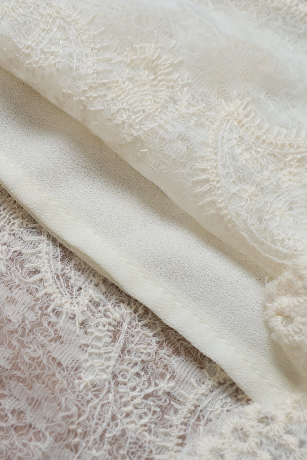 Áo ren sát nách cổ tròn phối lót Chiffon cao cấp