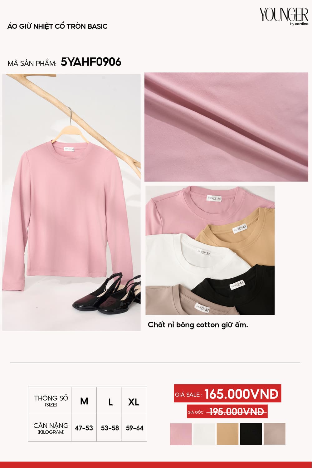 Áo giữ nhiệt cổ tròn basic