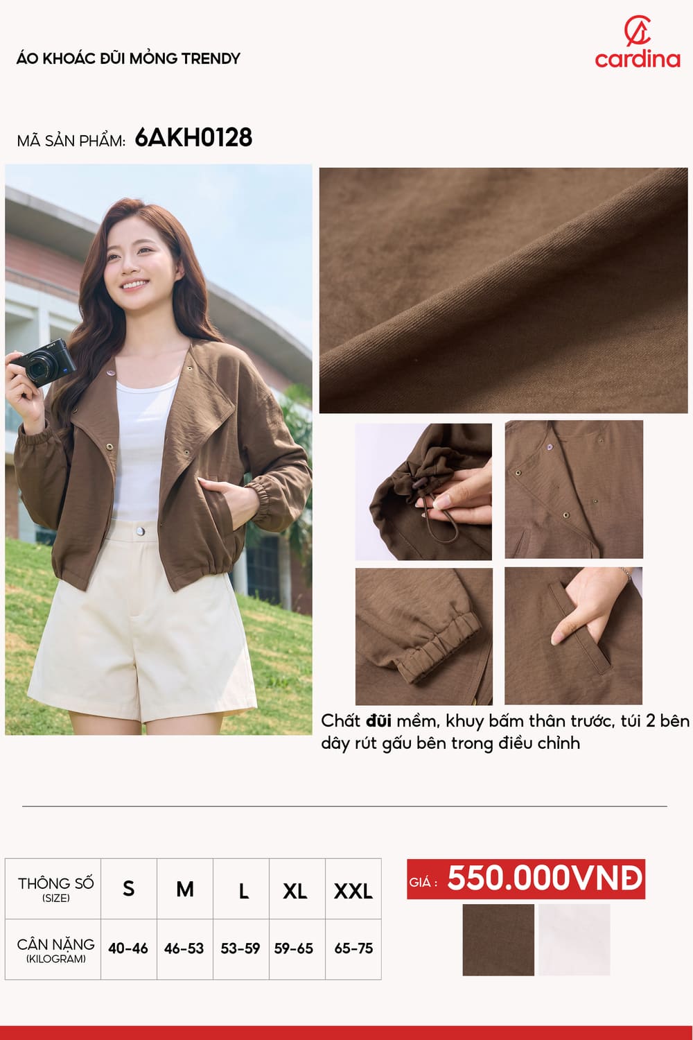 Áo khoác đũi mỏng trendy
