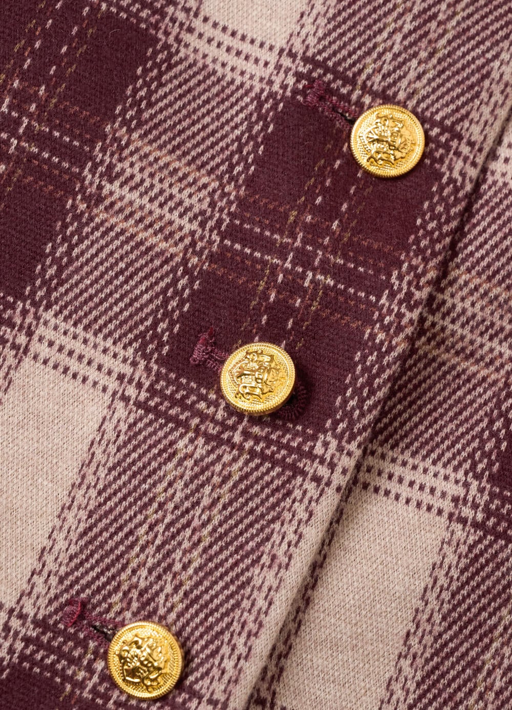 Áo khoác dạ vải kẻ dáng ngắn cổ tròn có nắp túi