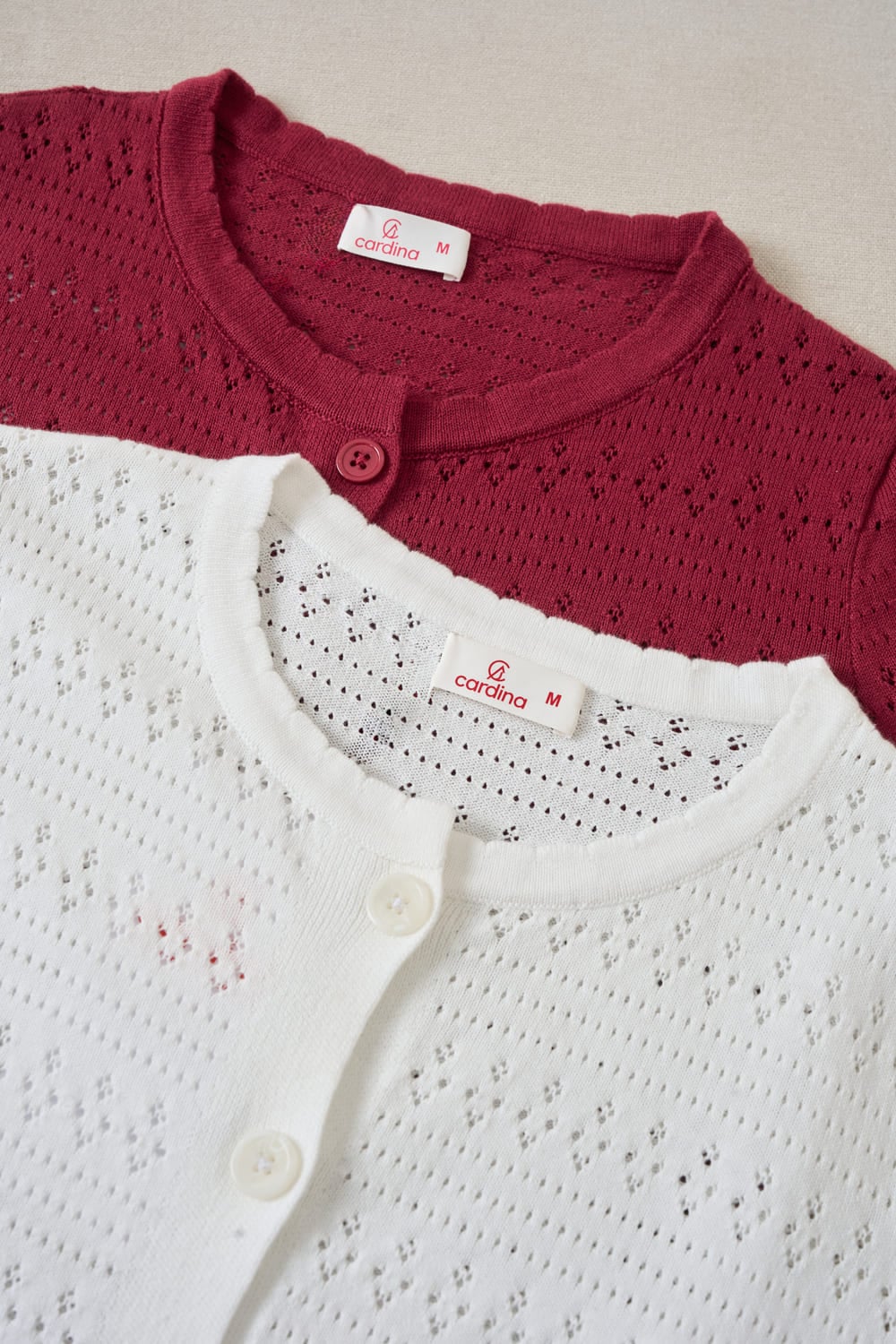 Áo sợi Cotton tay cộc cổ tròn bo gấu dệt họa tiết tinh tế