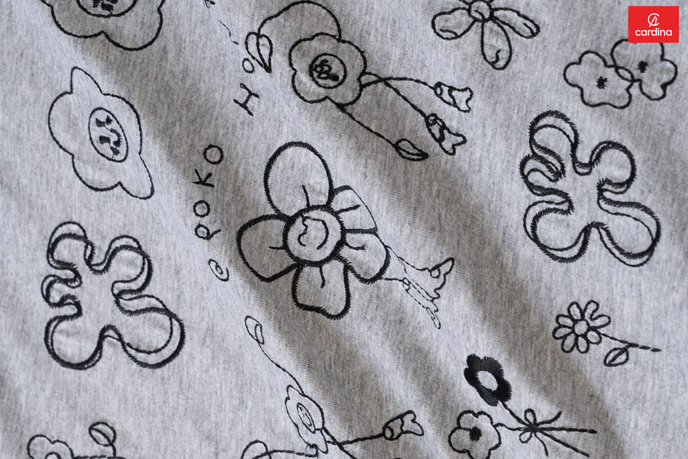 Áo phông Cotton thêu hoa tay cộc cổ tròn năng động